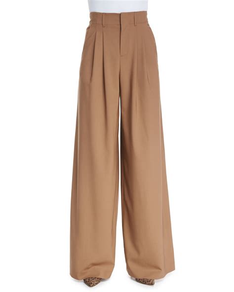 pleated wide leg wool trousers.